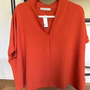 V neck top Rust color size small
